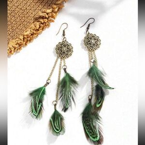 New! Romance Me Feather Earrings
